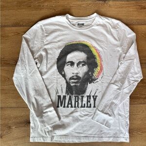Bob Marley White Long Sleeve Shirt / L